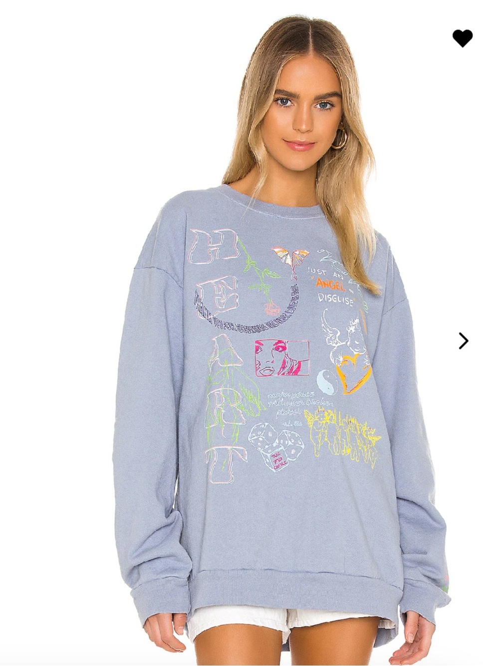 Boys Lie Word Vomit Crewneck Sweatshirt Blue Grey One Size